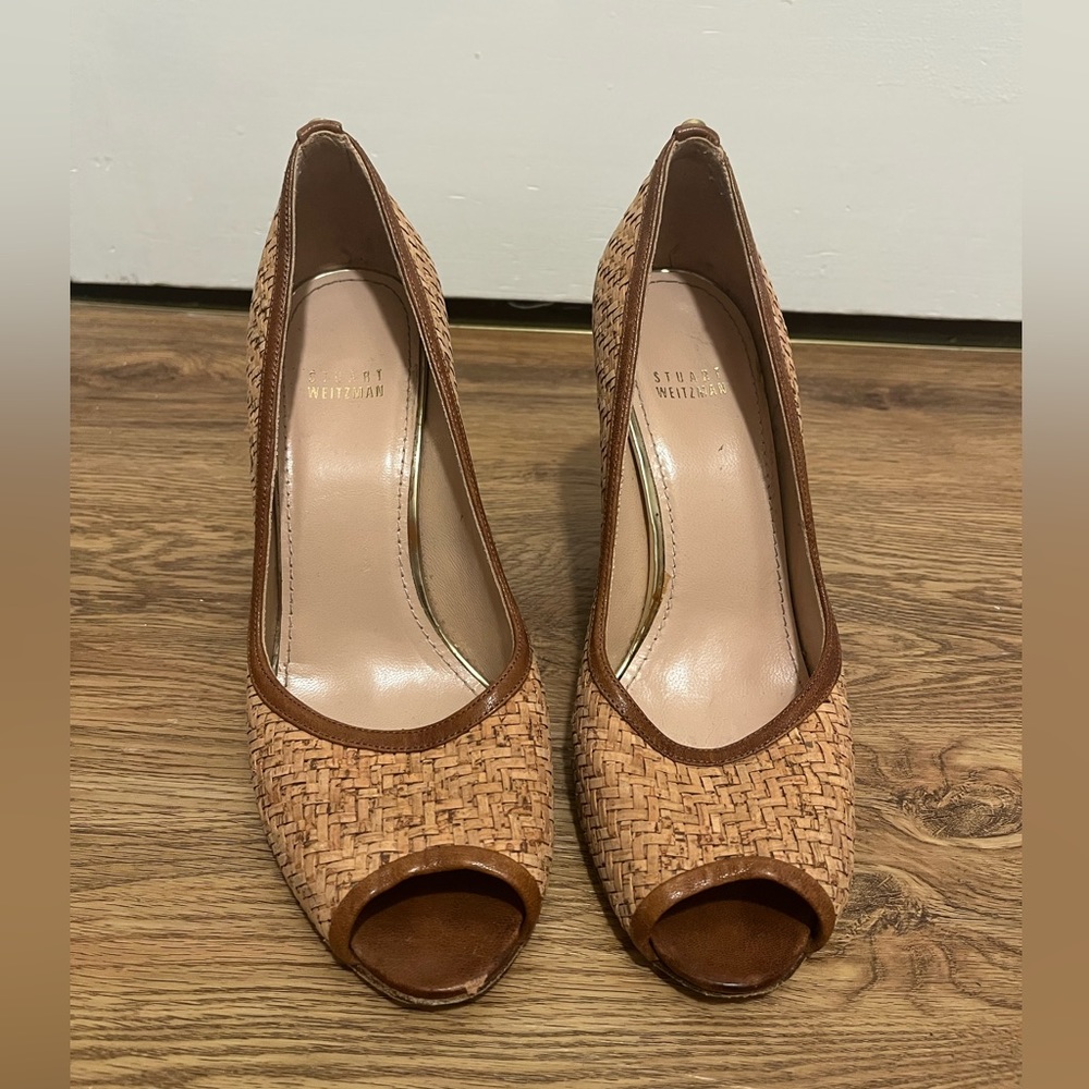 Stuart Weizman cork wedge heels